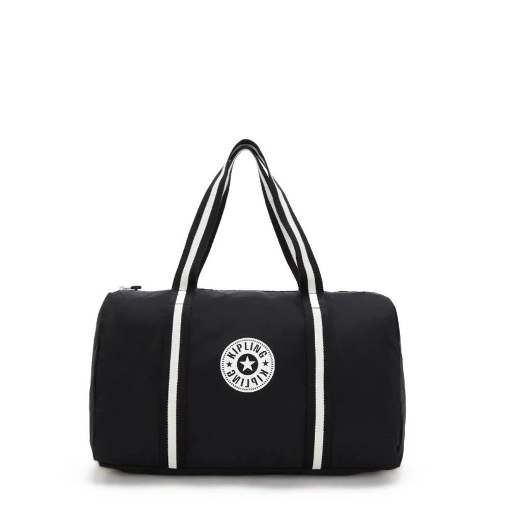 Kipling Black White Hip Honest Packable Duffle Bag